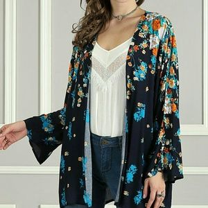 Ladies Floral Kimono 1X